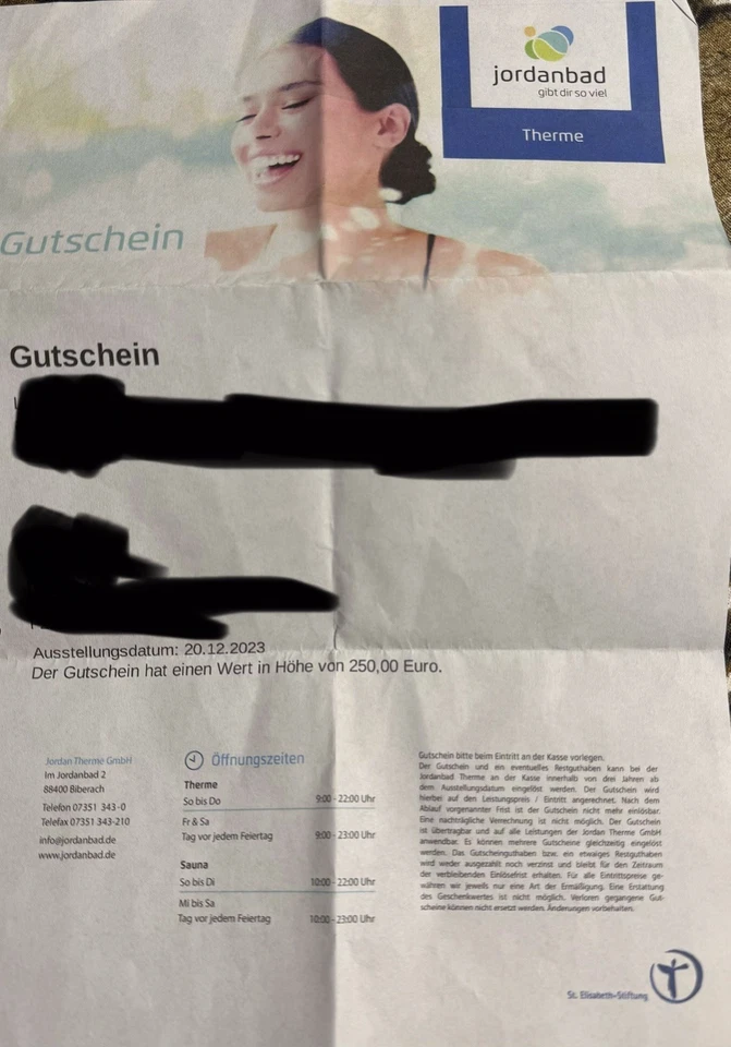 Gutschein Jordanbad Therme Bieberach 250€ - Bild 1 von 1