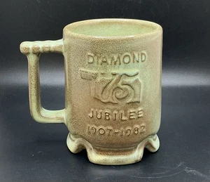 Prairie Green Frankoma Pottery Oklahoma 1982 Diamond Jubilee Mug - Picture 1 of 6
