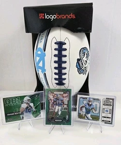 2025 UNC Tar Heels Drake Maye /10 Peppers, Josh Downs + LogoBrands Football 🔥 - Picture 1 of 8
