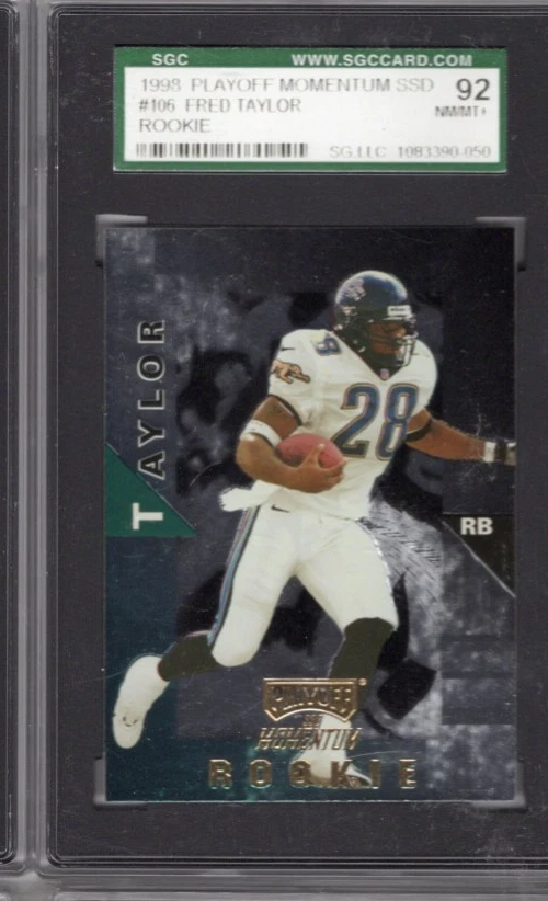 1998 FRED TAYLOR #106 Playoff Momentum SSD ROOKIE SGC 92 8.5 - Image 1 of 1