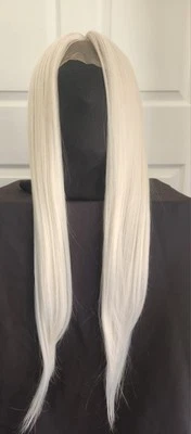 30" Long layered Lace Front Wig Straight Synthetic Hair Soft center part blond - Image 1 of 4