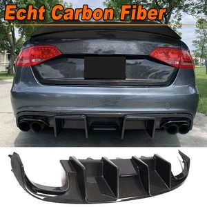 Für Audi S4 B8 2008-2012 Carbon Heckdiffusor Diffusor Heckschürze Spoiler Lippe - Bild 1 von 15