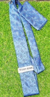 Juego de corbata y pañuelo Stacy Adams tejido microfibra sedosa azul cachemir Foto 1 de 4