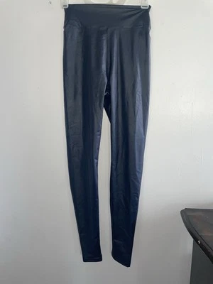 Автономные синие кожаные леггинсы с высокой талией  - Изображение 1 из 4