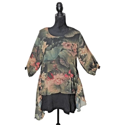 Blusa túnica Pretty Angel floral en capas S, M, L, XL Foto 1 de 4