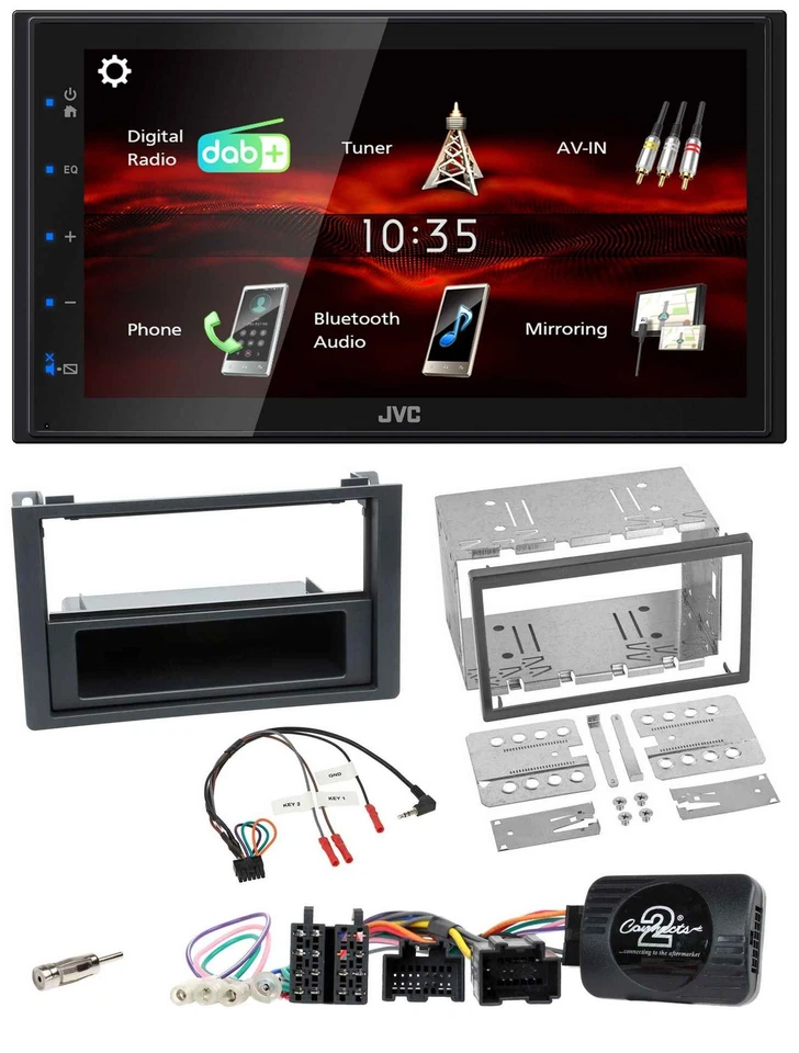JVC USB Bluetooth Lenkrad DAB 2DIN Autoradio für Saab 9-3 2008-2012 - Bild 1 von 4
