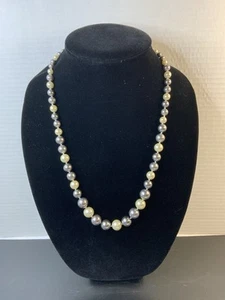 Sterling Silver 925 Knotted Multi-colored Faux Pearl Necklace 24” - Picture 1 of 5
