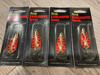 4 NEW NOS Acme Kamlooper Spoon 3/8oz S-470 Steelhead Salmon Walleye Rare OBDG US - Image 1 of 3