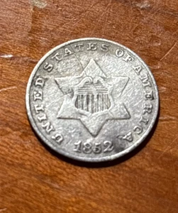 1852 Silver Three Cent Silver Piece Trime - Picture 1 of 2