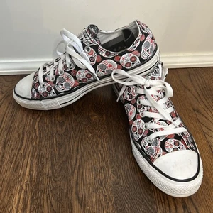 Converse All Star Sugar Skulls Day Of The Dead Sneakers Womens 7 Lace Up - Picture 1 of 11