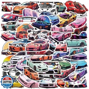 50PCS Super car Stickers for Kids, Racing Car Stickers, Sports Car Stickers,  - Foto 1 di 5