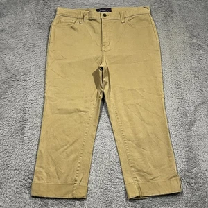 NYDJ Not Your Daughter's Jeans Capri Pants Womens 10 33x21 Khaki Beige Lift Tuck - Picture 1 of 14