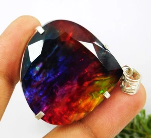 ANHÄNGER 925 massiv Silber ZERTIFIZIERT 113,40 ct natürlicher Ammolith lose Edelstein - Bild 1 von 10