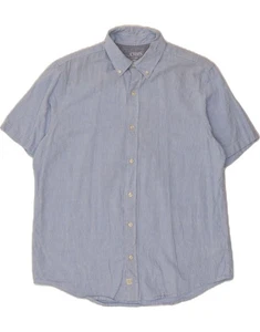 CHAPS Mens Short Sleeve Shirt Medium Blue Linen AT06 - Picture 1 of 4
