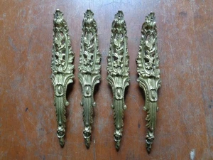Confezione 4 supporti mobili antichi vintage bronzo dorato Ormolu gambe femminili 8 pollici - Foto 1 di 9