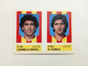 FIGURINA CALCIATORI EUROFLASH 1987 LECCE MICELI/NOBILE n 313/314 CON VELINA - Bild 1 von 2
