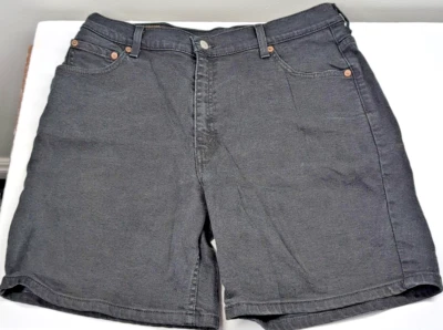Vintage Levis Red Tab High Rise 90s Y2k Black Denim Jean Shorts Womens 14 MIS - Image 1 of 4