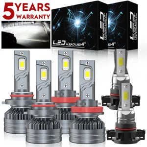 For Jeep Grand Cherokee 2011 2012 2013 LED Headlight High/Low Fog Light Bulbs M9 - Imagen 1 de 18