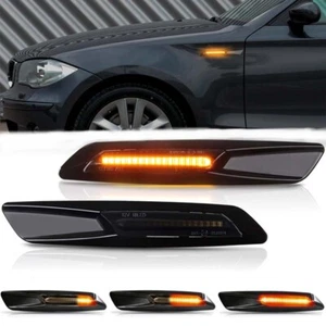 SMOKE LENS LED Fender Side Marker Light Turn Signal Lamp for BMW E90 E91 E92 E93 - Picture 1 of 9