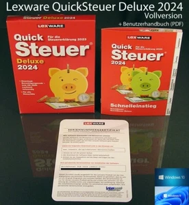 Lexware QuickSteuer Deluxe 2024 Vollversion Box Handbuch Steuerjahr 2023 OVP NEU - Bild 1 von 10
