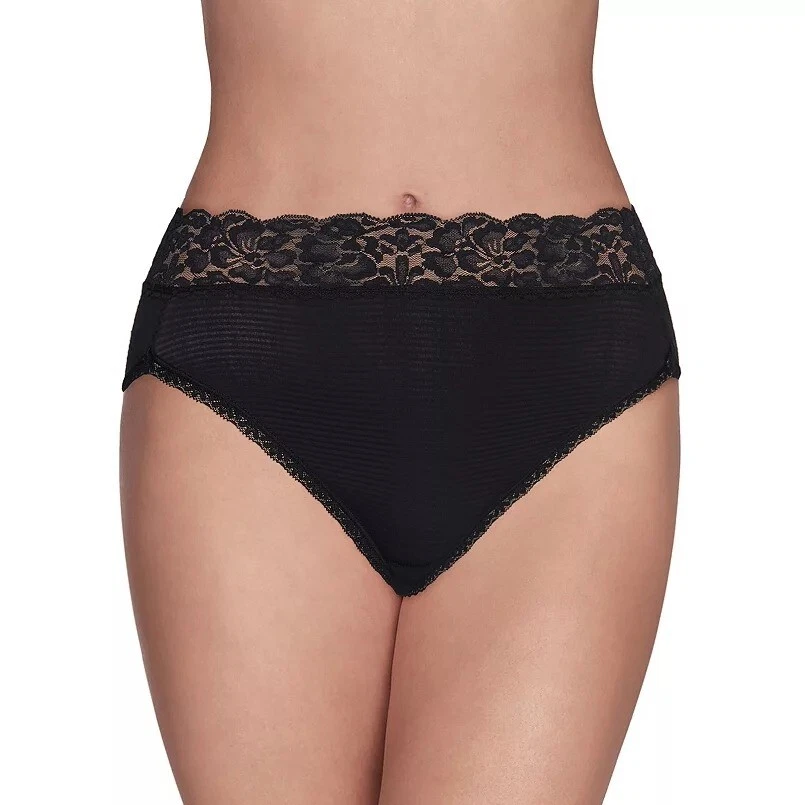 Nuevo con etiquetas Lencería Vanity Fair Favorecedora Encaje Corte Alto Panty XL Negro Rayas 13280 Foto 1 de 4