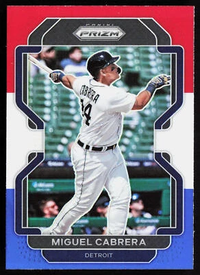 2022 Panini Prizm Red/White/Blue Prizm Miguel Cabrera #211 Detroit Tigers - Image 1 of 2