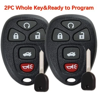 2 para Chevrolet Impala Monte Carlo 2009 2010 2011 mando a distancia llavero coche + llave en blanco Foto 1 de 4