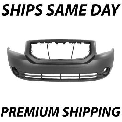 PRIMERED Front Bumper Cover SHIPS UNFOLDED for 2007-2012 Dodge Caliber w/ Fog Foto 1 de 4