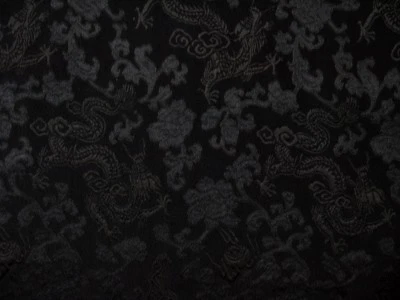 Seidenstoff Drachenmuster schwarz 114 cm breit Meterware - Bild 1 von 2