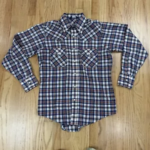 Camicia Van Heusen western a quadri con bottoni a pressione perla manica lunga uomo taglia media - Foto 1 di 12