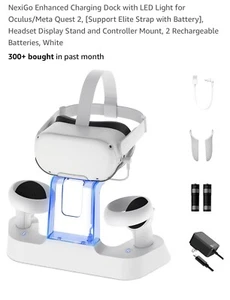 NexiGo S20 Enhanced Charging Dock for Meta Oculus Quest 2 Headset Controller New - Picture 1 of 2