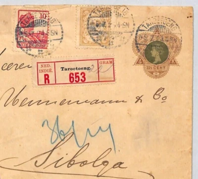 Cubierta de las Indias Orientales Holandesas *TAROETOENG* Siboga registrada 1924{samwells} ZT173 Foto 1 de 4