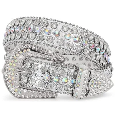 Cintura uomo donna strass western cowgirl cowboy cristallo diamante borchie cinture - Immagine 1 di 4