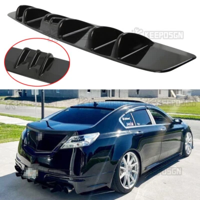 Alerón trasero difusor trasero brillante de 7 aletas divisor labio de ala para Acura RL 05-08 Foto 1 de 4