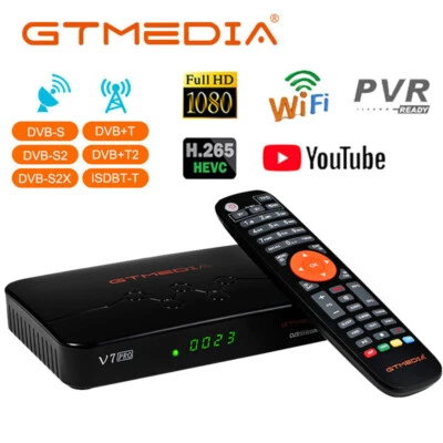 HD Sat FTA DVB-S2/S2X/T/T2 Satellite Receiver PVR Sat TV Box WIFI Youtube H.265 - Image 1 of 4