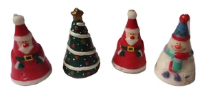 4 Vintage Russ leuchtende Melodien singende Kerzen Weihnachtsmann Weihnachtsbaum Schneemann - Bild 1 von 11
