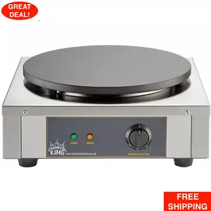 16" Thermostatic Single Electric Non-Stick Steel Crepe Maker Countertop 120Volts - Picture 1 of 24