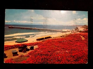 c1963 Bathing Beach & Ocean Fishing Pier San Clemente, Calif. Vintage Postcard - Picture 1 of 2