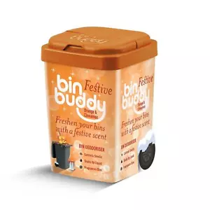 Bin Buddy Xmas Powder Freshener Orange Cinnamon Bin Deodoriser Eliminate Odours - Picture 1 of 16