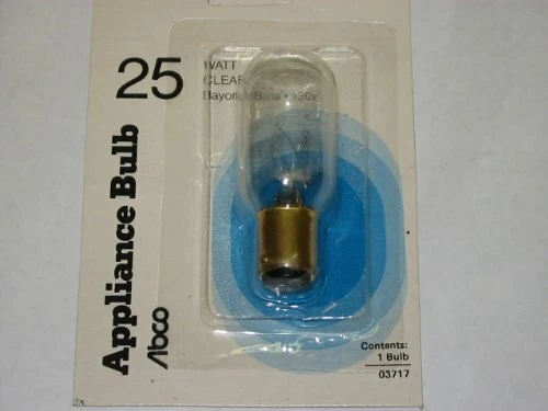 Abco BC-25T8DC 25 Watt 130V Bulb D.C. Bayonet Base Clear Appliance Lamp (03717) - Image 1 of 3