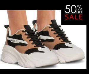 Madden NYC Women’s SIZE 10 Dad Lace-up Sneakers Color Black/Nude NWT - Picture 1 of 9