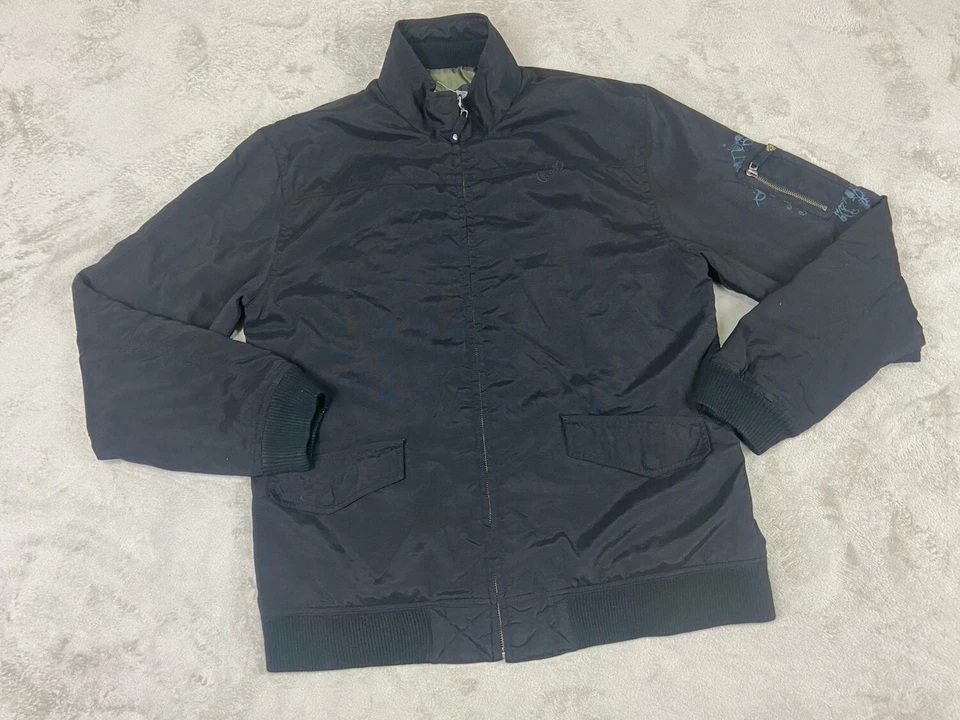 Chaqueta cortavientos O’Neill Hard Shell vintage para hombre XL negra cremallera completa Y2K Foto 1 de 4