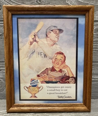 Framed Reproduction Babe Ruth Wheaties Breakfast of Champions Print Yankees - Image 1 of 4