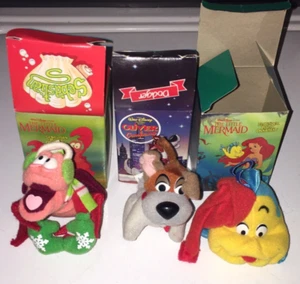 McDonald's 1989 Disney's The Little Mermaid Sebastian & Flounder Plush Ornaments - Picture 1 of 4