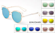 Cat Eye Geometric Sunglasses Unique Design Fashion Eyewear Metal Frame UV 100%