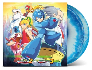 Mega Man 2 & 3 Two and Three Soundtrack Limited Edition Double Blue Vinyl Record - Imagen 1 de 1