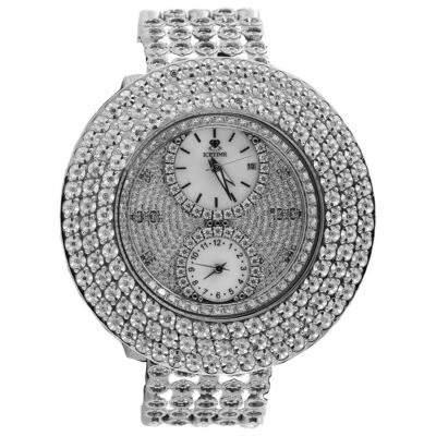 Mens New IceTime Diamond Watch Illusion Dial Fully Iced Band 3 Row 50mm 2 Ct. - Image 1 of 4