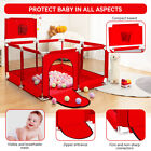50.39x25.9inch Foldable Baby Playpen Kids Safety Play Yard Fence W/ Ball Hoop