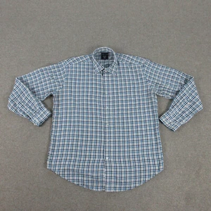 James Pringle Shirt Mens Large White Beige Blue Plaid Casual Long Sleeve - Picture 1 of 17