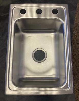 Elkay LR1522-3 Lustertone  Stainless Steel Single Bowl Drop-in Sink 3 Hole - Image 1 of 4